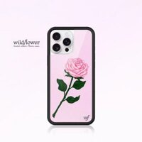 Wildflower Pink Rose wf Ốp lưng iPhone 16 15 14 Plus 12 13 Pro 16Pro Max Acrylic Cứng Vỏ Chống Sốc Mặt Sau