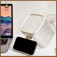 Wilitto Để Bàn Thùng Rác Nhựa Trong Suốt Thùng Rác Bàn Nhỏ Gọn Có Giá Đỡ Điện Thoại Cho Văn Phòng Nhà Bếp Phòng Tắm Giỏ Rác Nhựa Trong Suốt Có Mở Lớn