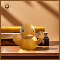 Wilitto Gỗ Hạt Vịt Tượng Nhựa Trang Trí Vịt Gỗ Thủ Công Hình Vịt Tượng Cho Trang Trí Văn Phòng Tại Nhà Điêu Khắc Vịt Vàng Dễ Thương Cho Kệ Sách hoặc Để Bàn Trang Trí