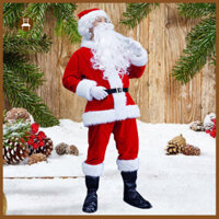 Wilitto Lễ Hội Ông Già Noel Attire 7 Bộ Trang Phục Ông Già Noel Cho Giáng Sinh Cosplay Người Lớn Thực Hiện Trang Phục Có Mũ Râu Top Quần Thắt Lưng Găng Tay Boot Có Bộ Đồ Đảng Năm Mới