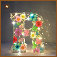 Wilitto Mô Phỏng Hoa Chữ Độc Đáo Đèn Ngủ Handmade Hoa Nhựa Đèn Ngủ Với Hoa Bấm Độc Đáo Trang Trí Bàn Quà Tặng Cho Mẹ Và Vợ Bật Sáng Chữ Hoa