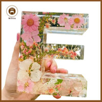 Wilitto Nhựa Thư Đèn Ngủ Cá Tính Đèn Ngủ Handmade Hoa Nhựa Đèn Ngủ Với Hoa Bấm Bàn Trang Trí Đèn Quà Tặng Cho Mẹ / Vợ Bật Sáng Chữ Hoa