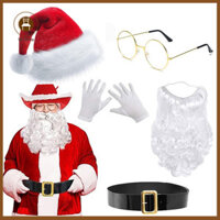 Wilitto Ông Già Noel Phù Hợp Với Nam Ông Già Noel Râu Và Mũ Combo Giáng Sinh Ông Già Noel Phù Hợp Với Bộ Đồ Cho Tiệc Lễ Hội Mũ Găng Tay Râu Thắt Lưng Trang Phục Hóa Trang Và Trang Phục Vui Vẻ Ngày Lễ