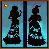 Wilitto Phù Thủy Decal Halloween Dán Cửa Sổ Ma Quái Halloween Phù Thủy Dán Cửa Sổ Dán Cho Trang Trí Văn Phòng Tại Nhà Chống Thấm Nước Pvc Tĩnh Decal Cho Cửa Kính Phù Thủy Đen