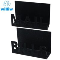 [Williaw] 2 Hộp đựng thư, Hộp đựng hóa đơn rỗng bằng Acrylic, Phong bì màu đen trang trí và Hộp đựng thư tài liệu văn phòng