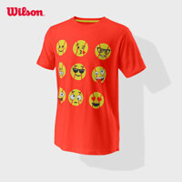 Wilson Soft Premium Weisheng Bộ đồ quần vợt nam nữ in hình mặt cười ngắn tay 100% Áo thun Cotton cao cấp 218