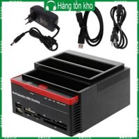 Win USB 3 0 Dual Bay Ổ Cứng Dock Cho 2 5 3 5 HDD SSD Có Đầu Đọc Thẻ