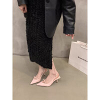 Windy - Giày cao gót nữ mũi nhọn phối nơ kiểu dáng thanh lịch sang trọng màu đen cao 7cm  - CG-0705 - WINDY