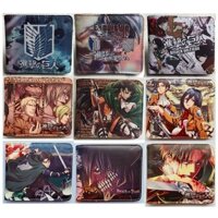 Wings of Freedom Attack on Titan Wallet Tokyo Ghoul Sinh viên thường ngày PU Ví đựng tiền xu ngắn