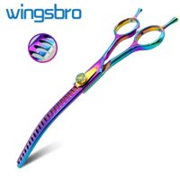 wingsbro Kéo Cong Chó Màu 7 Inch, Kéo Thú Cưng Chuyên Nghiệp Chunker Cá Mập Kéo Cho Chó Làm Tóc
