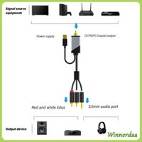 Winn Digital Coax sang Analog và Cáp âm thanh nổi 3 5mm cho TV và bộ khuếch đại Liên kết thính giác bắt chước
