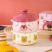 Winnie the Pooh Gốm Sứ Stew Cup Chống Nước Stew Hộ Gia Đình Tổ Chim Ngói Nồi Có Nắp Súp Đơn Stew