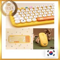 [Winnie The Pooh] Retro Low Noise Wireless Mouse Keyboard Set Bộ Bàn Phím + Chuột Không Dây Bluetooth Tiếng Ồn Thấp Hình Nhân Vật Disney Đáng Yêu