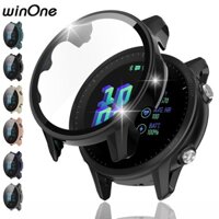 WinOne Case cho Garmin Forerunner 955 / Forerunner 225S / Forerunner 225S Music 41mm 46mm, Vỏ bảo vệ màn hình bằng kính cường lực PC cứng cho Forerunner 955 / Forerunner 225S 41mm 46mm