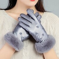 Winter Women's Warm Gloves Fleece-Lined Thickened Touch Screen Rabbit Fur Light Mouth Waterproof Riding Tram Outdoor Cold-Proof down Cotton wGRs