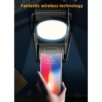 Wireless Charger, 3 in 1 Smartphone Wireless Charger with Makeup Mirror and 3 Color Modes Desk LAMP Touch Control for Charging Lighting Makeup - White