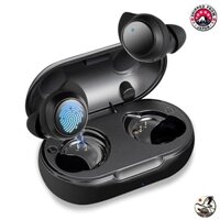 Wireless earphones Bluetooth headset with HIFI sound quality, noise cancelling, automatic pairing, instant connection, gaming earphones, Bluetooth, built-in microphone, hands-free call for sports, left and right touch control, waterproof, headphones, dual