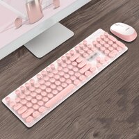 Wireless Keyboard and Mouse Comb 2.4GHz Full Size Wireless Keyboard Mouse Combo Set for Computer, Laptop, PC, Desktop, Notebook, Windows - pink