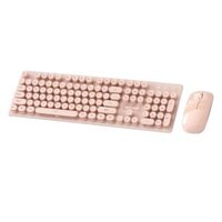 Wireless Keyboard Mouse Combo Dual-Mode for Mac OS Windows iOS Android - Pink