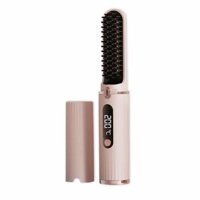 Wireless Portable hair straightener comb Negative ions Hair Care LCD display USB Rechargeable Curling Iron