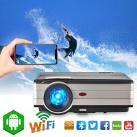 Wireless Projector with Bluetooth Wi-Fi 4200 Lumen HD 2019 Android LCD Smart TV Projector Compatible with iPhone Airplay Screen Mirror, Vdieo Games...