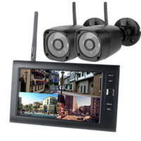 Wireless Security Camera System DVR Kits 7 inch Four-channel Monitor with Two Camera Kit Night Vision Weatherproof for H