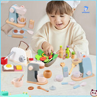 Wirlsweal 1 Bộ Đồ Chơi Nhà Bếp Mini Mô Phỏng Máy Xay Sinh Tố Bằng Gỗ Máy Pha Cà Phê Máy Nướng Bánh Mì Tập Đi Bé Trai Bé Gái Nhập Vai Đầu Bếp Giả Vờ Chơi Nhà Đồ Chơi Quà Tặng Sinh Nhật