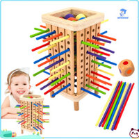 Wirlsweal 1 Bộ Gỗ Dính Tháp Xúc xắc Trò Chơi Với 36 / 42 Gậy 6 Quả Bóng Kỹ Năng Vận Động Tinh Sắc Dính Đếm Toán Học Bảng Giáo Dục Trò Chơi Tập Đi Bé Trai Bé Gái Quà Tặng