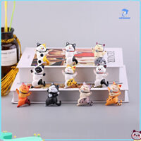 Wirlsweal 10 Chiếc Mèo Con Trang Trí Thu Nhỏ Sưu Tập Đồ trang trí Búp Bê PVC Làm Bánh Trang Trí Cho Bánh