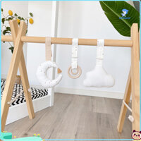 Wirlsweal 3 Cái / bộ Nôi Đồ Chơi Lục Lạc Mặt Trăng Đáng Yêu Đám Mây Búp Bê Nhồi Bông Chơi Phòng Tập Gym Thiết Bị Tập Thể Dục Trang Trí Cảm Giác Huấn Luyện Treo Lục Lạc Đồ Chơi Chuông Giường Cho Bé Cho Phòng Trẻ Em