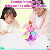 Wirlsweal Đồ chơi công chúa điện cho trẻ em có đèn âm nhạc 360 độ Xoay nhảy múa Thiên thần Búp bê hoạt động Âm nhạc Cô gái cổ tích Đồ chơi cho trẻ mới biết đi Quà tặng sinh nhật