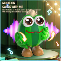 Wirlsweal Đồ chơi dưa hấu tương tác Đồ chơi Robot dưa hấu có đèn Led nhảy múa Đồ chơi Robot dưa hấu có nhạc và đèn Led cho trẻ em Quà tặng âm nhạc vui nhộn cho bé trai và bé gái