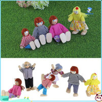 Wirlsweal Gỗ Hạnh Phúc Gia Đình Mặc Con Rối Linh Hoạt Khớp Búp Bê Đồ Chơi Trẻ Em Quà Tặng Sinh Nhật