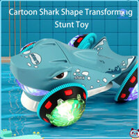 Wirlsweal Hai Mặt Tumble Xoay 360 Độ Đồ Chơi Điện Xe Ô Tô Có Bánh Xe Đa Năng Âm Nhạc Ánh Sáng Cá Mập Đóng Thế Trôi Đồ Chơi Xe Ô Tô Quà Tặng Sinh Nhật
