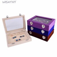 Wisathy Hộp Quà Hàn Quốc Hình Chữ Nhật Di Động Dành Cho Nữ Vintage Nhẫn Thanh Lịch Hiển Thị Ốp Lưng