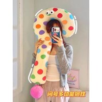WISLEO Câu Hỏi Dễ Thương Đánh Dấu Gối Dopamine Dài Dải Gối Phòng Khách Sofa Gối Cô Gái Kẹp Chân Ký Túc Xá Đệm Ngủ