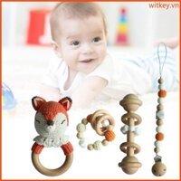 Wit 1 Bộ Núm Vú Giả Cho Bé Kẹp Dây Xích Mọc Răng Vòng Tay Móc Động Vật Soother Đồ Chơi Trẻ Sơ Sinh Lục Lạc Miếng Dán Trẻ Sơ Sinh Dummy Hol