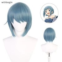 Wit Anime Puella Magi Madoka Magica Miki Sayaka Cosplay Tóc Giả 40cm Xanh Xám Tóc Ngắn Chịu Nhiệt Tổng Hợp Tóc Giả n
