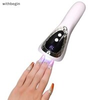 Wit Đèn LED cầm tay UV Nail Máy sấy móng tay có thể sạc lại với 5 hạt đèn Máy khô nhanh Di động tại nhà DIY Salon Làm móng tay n