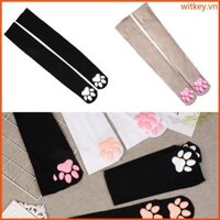 Wit Puffyed Pawpad Tất Đùi Tất Cosplay Ngón Chân Đậu Tất Nữ Bé Gái