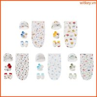 Wit Unisex Cho Bé Swaddle Chăn Trẻ Sơ Sinh Quấn Quấn Nhận Chăn Và Bộ Bò Cho Bé Tắm Sơ Sinh