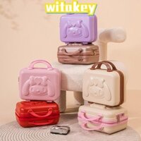 Witakey 1 Cái Hành Lý Mỹ Phẩm, Vali Du Lịch Di Động Hoạt Hình, Kawaii Chống Thấm Nước Kitty 14Inch Hộp Trang Điểm Cô Gái Nữ