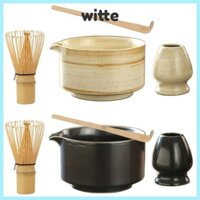 Witte 4 Bộ Trà Matcha Nhật Bản, Máy Đánh Bánh Matcha Gốm Tre An Toàn, Khuấy Thực Phẩm Có Thể Tái Sử Dụng Chasen Nhật Bản
