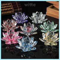 Witte Crystal Lotus Flower Figurine, Đồ trang trí bàn trọng lượng giấy Trang trí hoa sen 120mm, Trang trí hoa sen nhiều màu Trang trí hoa sen thủ công Quà tặng lưu niệm