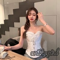 Witty-nữ Corset Ren Ren Hoa Định Hình Eo Bustier Top Cho Đám Cưới Hẹn Hò Trang Phục Chụp Ảnh Tiệc