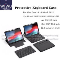 WIWU Folio Protective Keyboard Case Bao da bàn phím IPad Gen 9 / 10 2022/ Pro 11 2018 / M4 / Air 4 / 5 / 6 M2