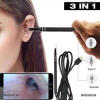 WJIAO Digital Led Otoscope Ear Camera Scope Earwax Removal Kit Ear Wax Cleaning Tool VN