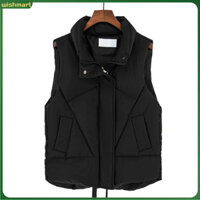 [Wm] Áo ghi lê nữ Áo khoác không tay màu trơn Áo Vest mùa đông nữ sành điệu có túi và thiết kế chống gió Áo khoác không tay ấm áp cho mùa thu Cổ đứng hợp thời trang