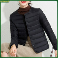 [Wm] Áo khoác nữ màu trơn Áo khoác nữ có nút đóng áo khoác cổ chữ V thời trang dành cho nữ Áo len Cardigan mùa đông chống gió màu trơn Áo khoác có đệm dài tay cho mùa thu