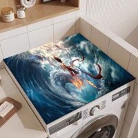 Wmgjiaju3949 Nezha Magic Boy Trouble Sea Máy giặt hoàn toàn tự động Bao vải Đa năng Bùn tảo cát thấm nước Tấm lót chống trượt Bốn mùa Khăn che đa năng